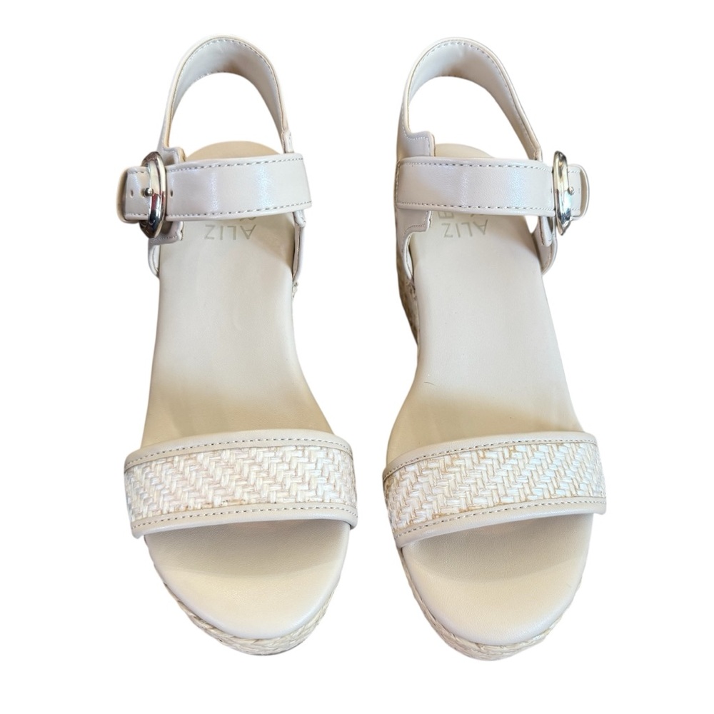 Naturalizer Stella Beige Fabric Espadrille Wedge Size 6 - Picture 2 of 10